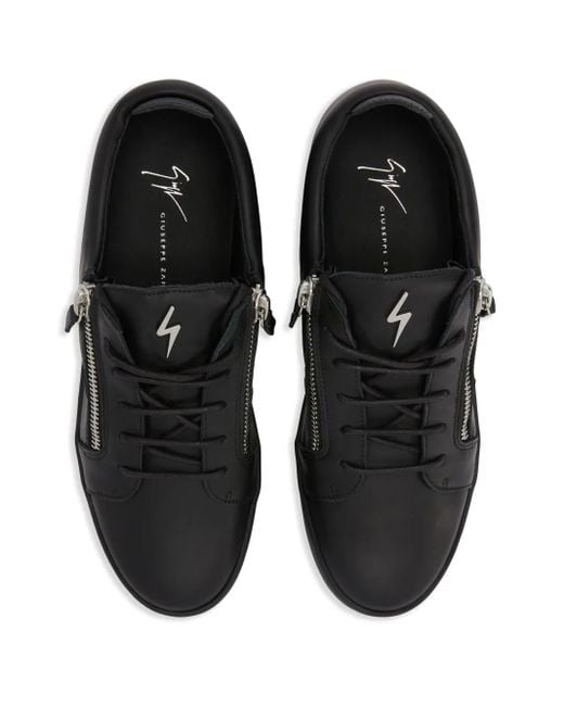 Giuseppe Zanotti Black Frankie Double-Zip Low-Top Sneakers for men