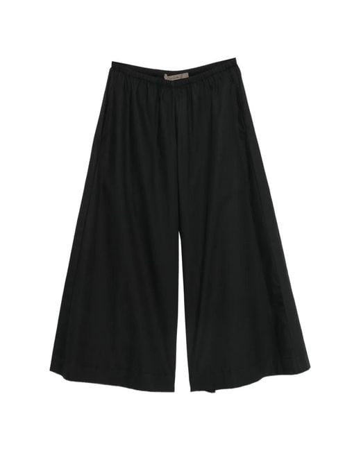Enza Costa Black Pantalon Palazzo À Taille Élastiquée