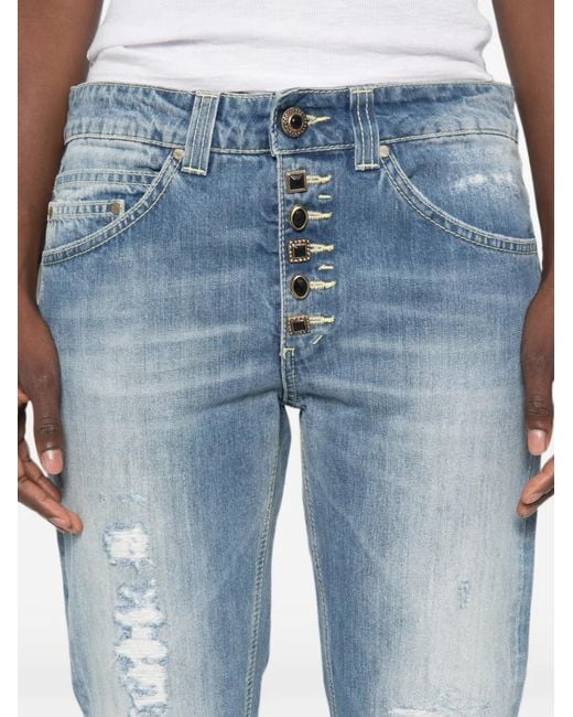 Dondup Blue Jean À Effet Usé