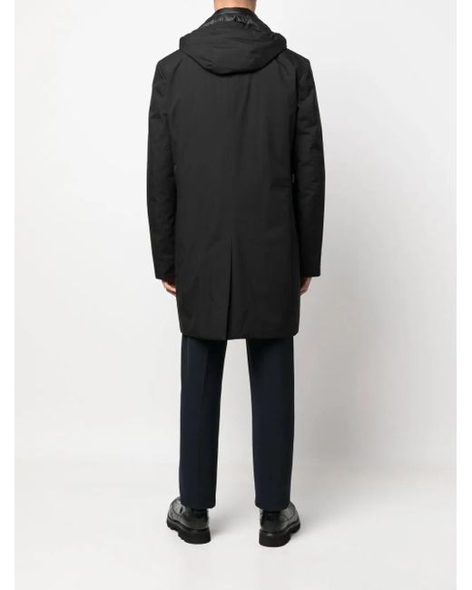 Moorer Black Redon-Pum Hooded Coat for men