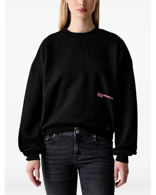 Karl Lagerfeld Black Logo-Print Sweatshirt