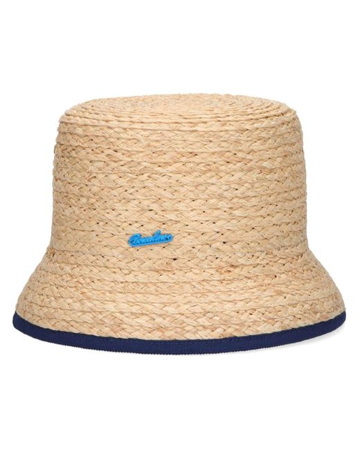 Noa raffia bucket hat di Borsalino in Natural da Uomo
