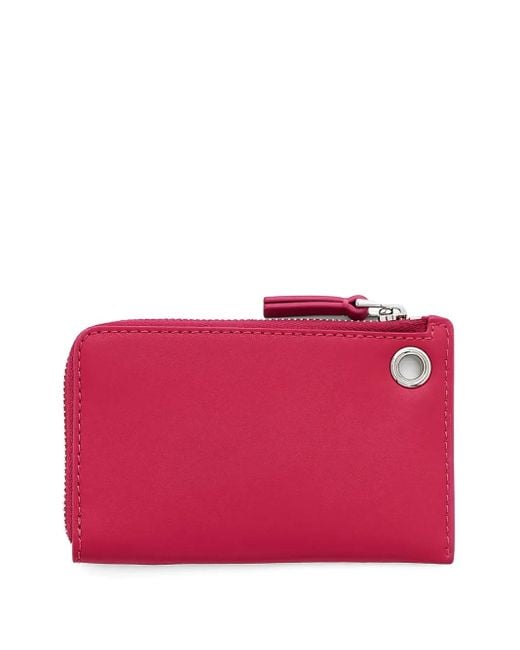 Marc Jacobs Red Top-Zip Charm Wallet