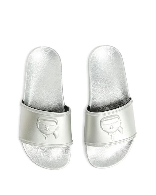 Karl Lagerfeld White Kondo 2.0 Slides