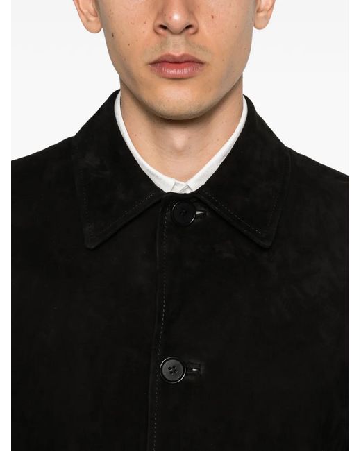 Salvatore Santoro Black Chemise En Daim for men