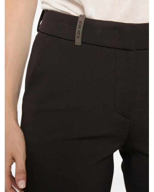 Peserico Black Logo-Plaque Trousers