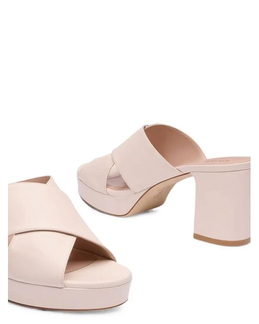 Stuart Weitzman Pink Dayna Crossover-Straps Platform Sandals