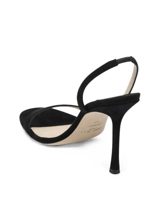 Jimmy Choo Black Jenn 100 Suede Slingback Sandals
