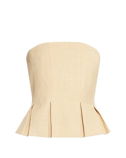 Gestuz Natural Peplum Strapless Top