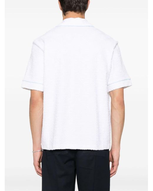 Casablancabrand White Monogram Terry-cloth Shirt for men