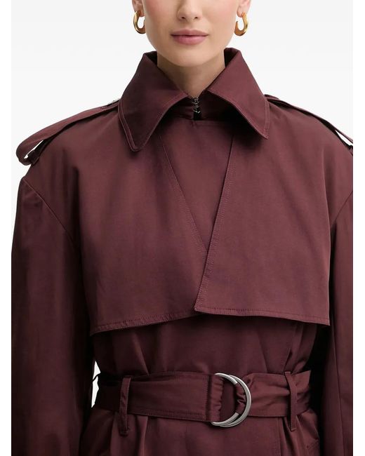 Bardot Red Aster Belted Trench Coat