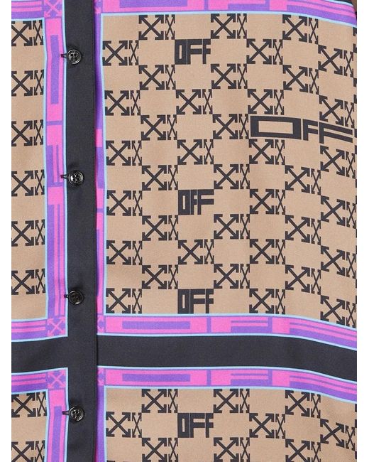 Off-White c/o Virgil Abloh Brown Arrows-Motif Pajama-Style Shirt
