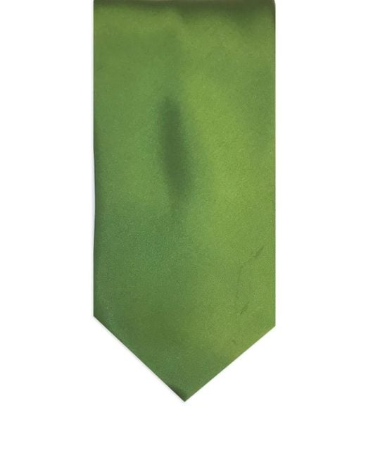 Brioni Green Solid Silk Tie for men