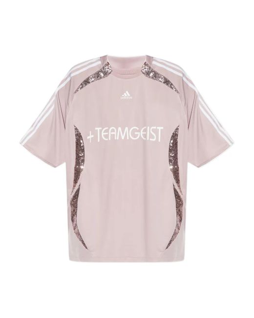 Adidas Pink Teamgeist Sequin-Panelled Jersey