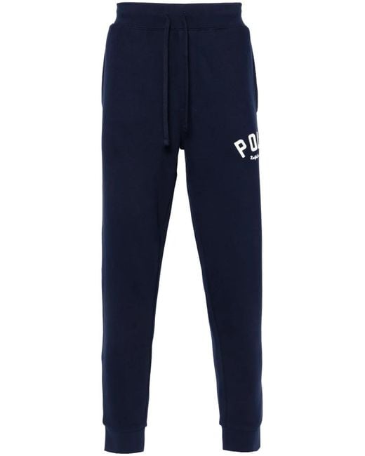 Polo Ralph Lauren Blue Logo-Patch Track Pants for men