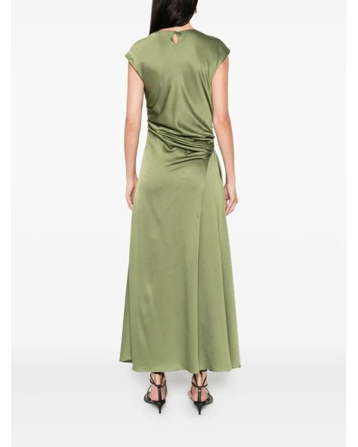 Abito Burke Midi Con Scollo Drappeggiato di Jonathan Simkhai in Green