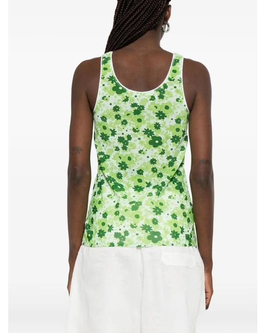Miu Miu Green Floral-Print Top