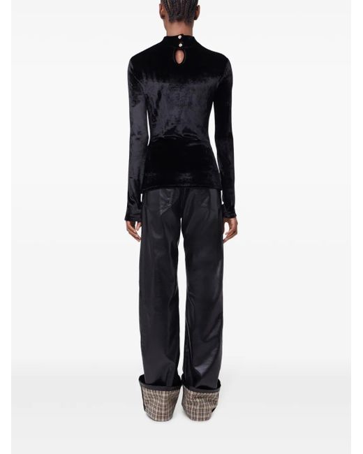 Rabanne Black Draped Velvet Top