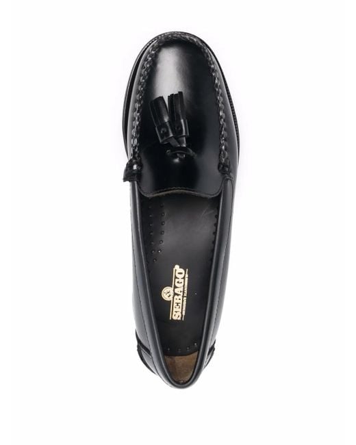Sebago Black Tassel-Detail Leather Loafers