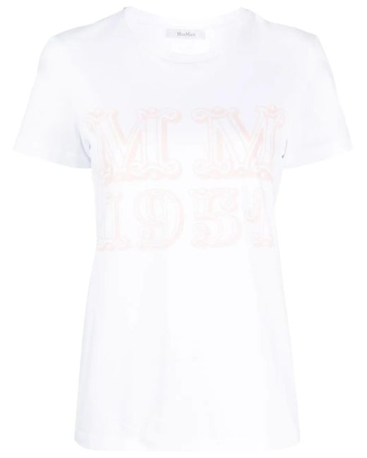 Camiseta con logo estampado Max Mara de color White
