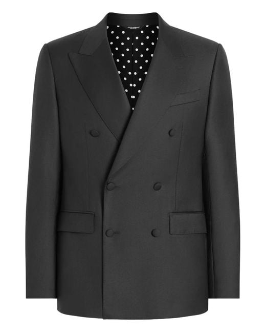 Dolce & Gabbana Black Veste À Boutonnière Croisée for men