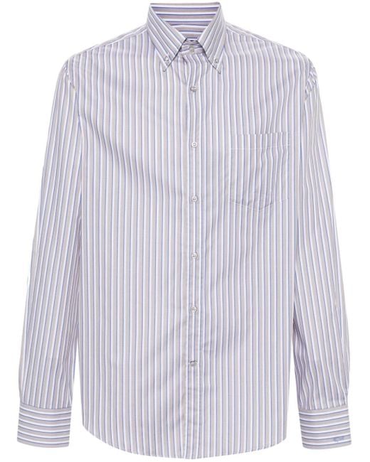 Paul & Shark White Striped Cotton Shirt for men