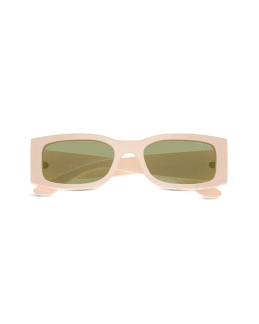 Vogue Eyewear Natural Logo-Print Rectangle-Frame Sunglasses