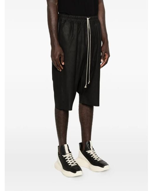 Rick Owens Black Short À Lien De Resserrage for men