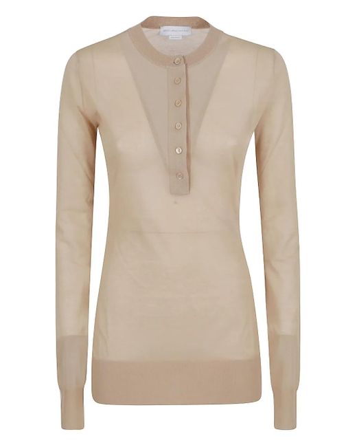 Stella McCartney Natural Button-Placket Cotton Top