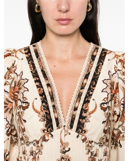 Farm Rio Natural Floral-Print Shirt