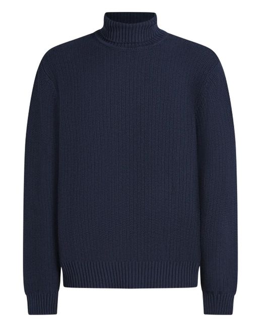 Maglione A Collo Alto di Karl Lagerfeld in Blue da Uomo