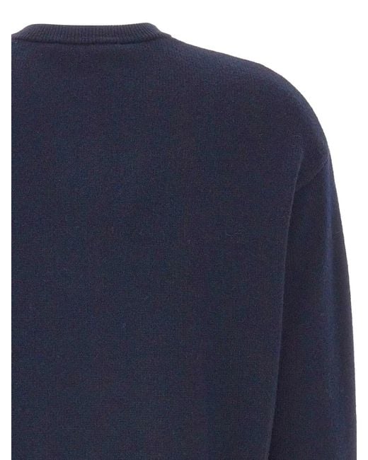 Max Mara Blue London Half-Buttoned Sweater