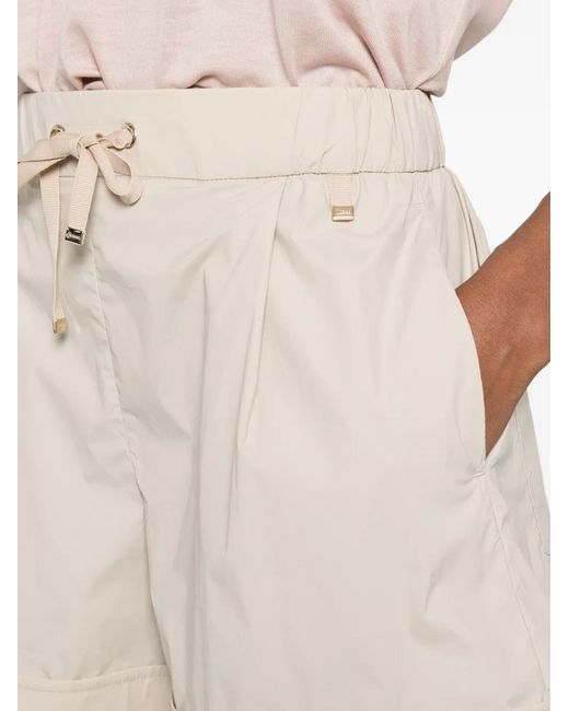 Herno Natural Drawstring-Waist Pleated Shorts