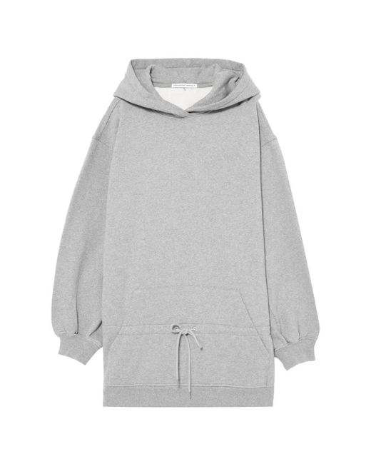 Alexander Wang Gray Dropped-Waist Hooded Dress