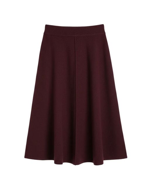 Chinti & Parker Purple A-Line Knitted Midi Skirt