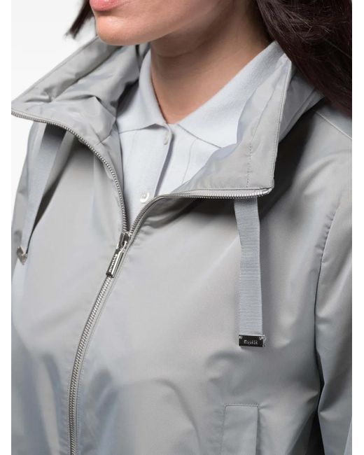 Moorer Gray Sinia Hooded Drawstring Jacket