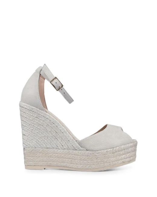 Espadrilles White Wedge Peep-Toe Sandals