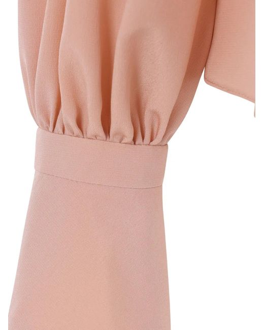 Valentino Garavani Pink Chemise En Soie À Plastron Plissé