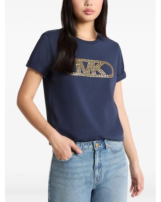 Michael Kors Blue Studded Classic T-Shirt