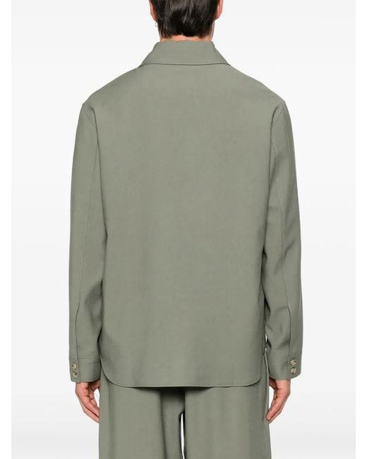Patrizia Pepe Gray Surchemise Boutonnée À Poche Poitrine for men