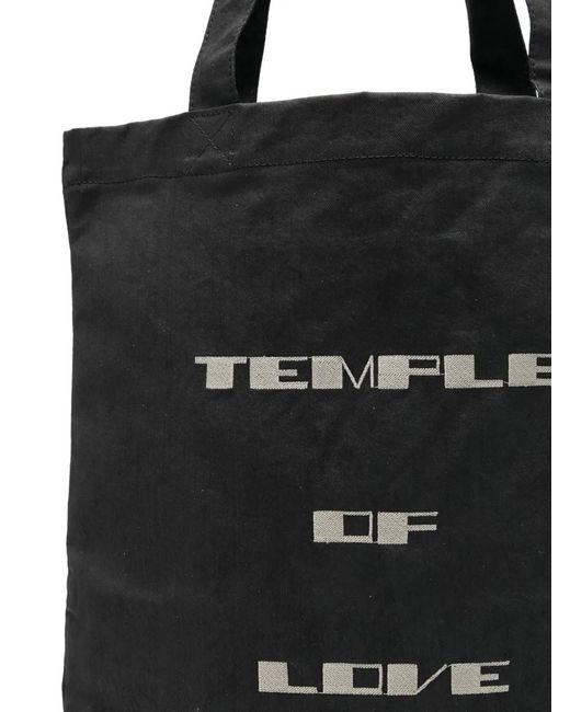 Rick Owens Black Graphic Shoulder Bag
