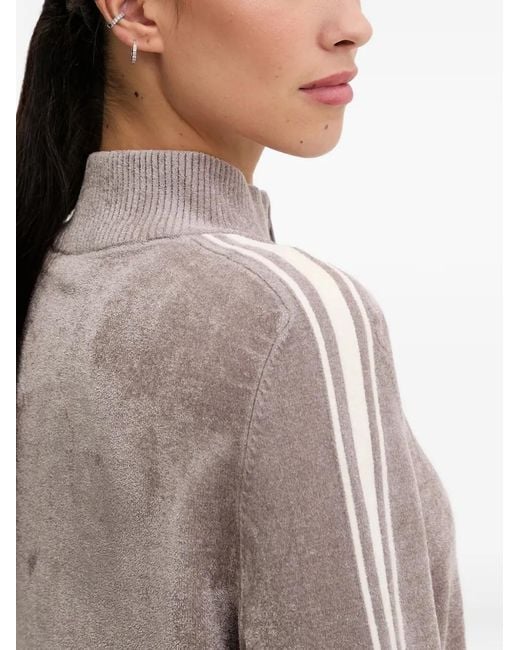 Guess Brown Striped Zip-Up Sweatshirt