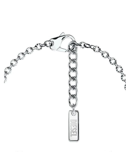 DIESEL White Stainless Steel Chain Bracelet