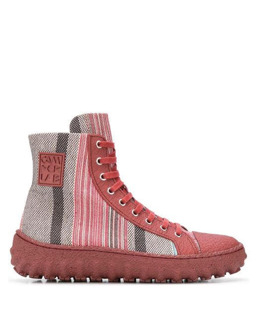 CAMPERLAB Striped High-top Sneakers in Red for Men - Lyst