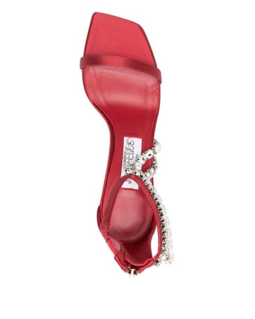 Jimmy Choo Pink 100Mm Verity Crystal-Embellished Sandals