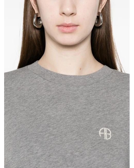 Anine Bing Gray Wagner Tee Soft Stencil