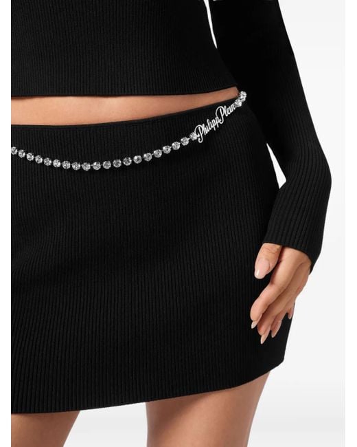Philipp Plein Black Signature Mini Skirt
