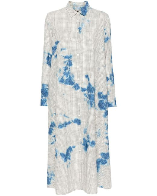 Suzusan Midi-jurk Met Tie-dye Print in het Blue
