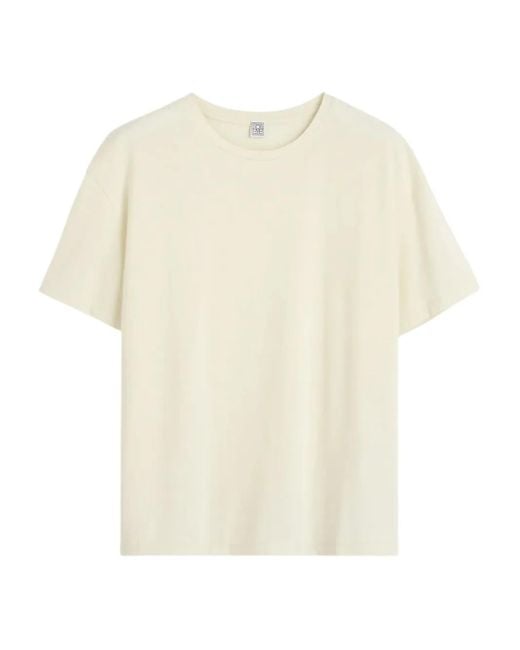 Camiseta con cuello redondo Totême  de color Natural