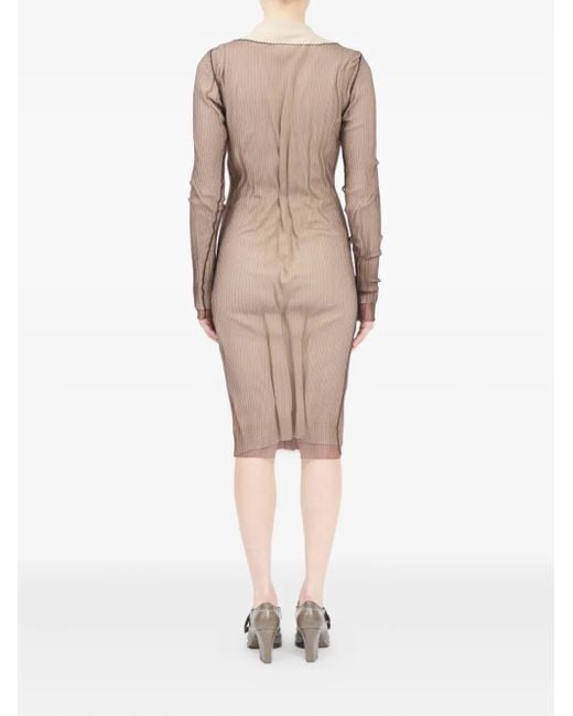 Robe Boutonnée À Design Côtelée MM6 by Maison Martin Margiela en coloris Brown